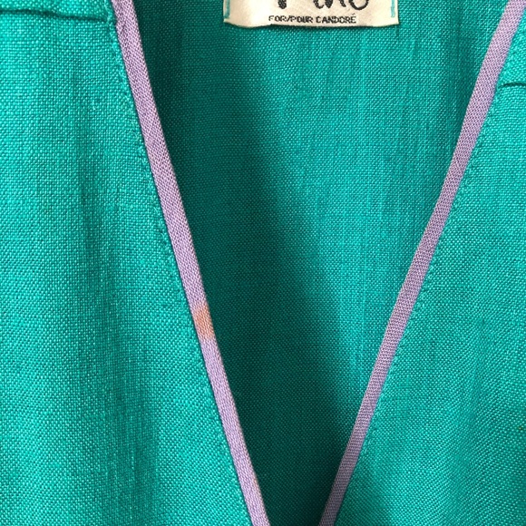 Vintage 80’ Turquoise double Breasted Bomber Jacket - Picture 7 of 8